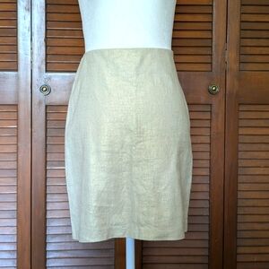 Vintage New York & Company Golden Linen Blend Pencil Skirt